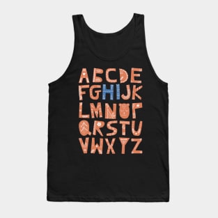 Alphabet says "Hi" (orange and blue) Tank Top